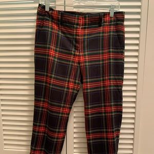 J. Crew city skimmer plaid pant